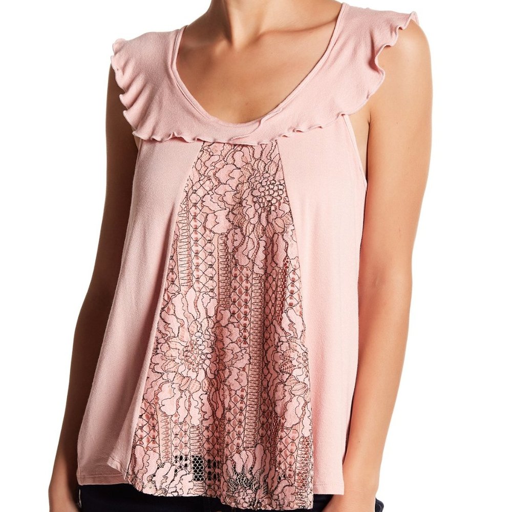 GYPSIES & MOONDUST Sleeveless Ruffle Racerback Tan